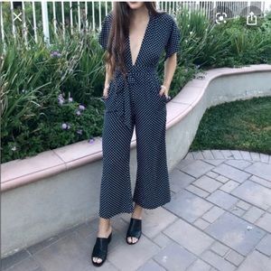 Skylar + Madison Black and White Polka Dot Jumpsuit size Medium.